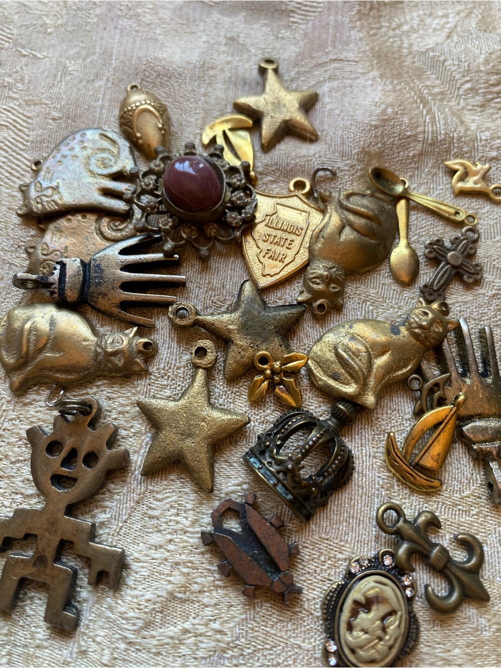 Vintage Mixed Metal Brass Charms